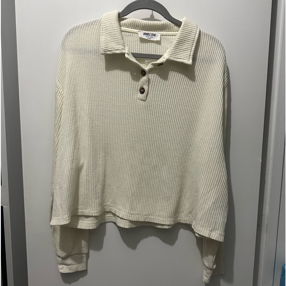 Cream Knit Double Zero Top